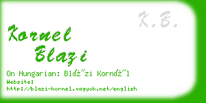 kornel blazi business card